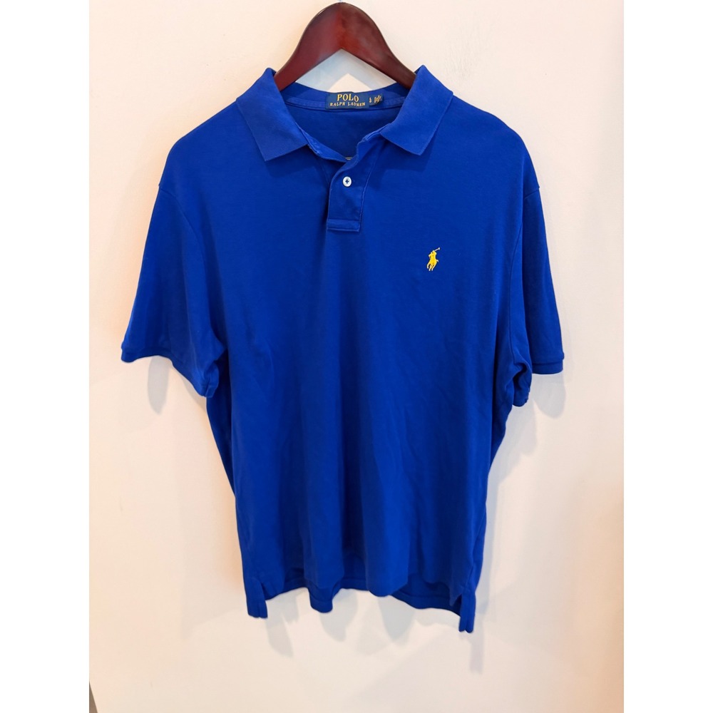 Polo Ralph Lauren Mens Royal Blue Short Sleeve Pony Logo Polo Shirt Large